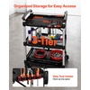 image:imageVEVOR 3 Shelf Heavy Duty Folding Jobsite Cart 3 Tier Rolling Cart with Side Tool Holder amp 360 Swivel Wheels 2 Brakes 300 LBS Folding Utility Cart Tool Storage for Garage Warehouse Workshop311 x 1969 x 4134 in