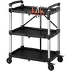 image:imageVEVOR 3 Shelf Heavy Duty Folding Jobsite Cart 3 Tier Rolling Cart with Side Tool Holder amp 360 Swivel Wheels 2 Brakes 300 LBS Folding Utility Cart Tool Storage for Garage Warehouse Workshop311 x 1969 x 4134 in