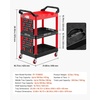 image:imageVEVOR 3 Tier Utility Cart on Wheels 300 LBS Rolling Tool Storage with Pegboards amp 360 Swivel Wheels 2 Brakes Heavy Duty Plastic Rolling Cart for Garage Warehouse amp Repair Shop3189 x 1673 x 3819 in