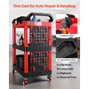 image:imageVEVOR 3 Tier Utility Cart on Wheels 300 LBS Rolling Tool Storage with Pegboards amp 360 Swivel Wheels 2 Brakes Heavy Duty Plastic Rolling Cart for Garage Warehouse amp Repair Shop3189 x 1673 x 3819 in