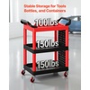 image:imageVEVOR 3 Tier Utility Cart on Wheels 300 LBS Rolling Tool Storage with Pegboards amp 360 Swivel Wheels 2 Brakes Heavy Duty Plastic Rolling Cart for Garage Warehouse amp Repair Shop3189 x 1673 x 3819 in