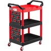 image:imageVEVOR 3 Tier Utility Cart on Wheels 300 LBS Rolling Tool Storage with Pegboards amp 360 Swivel Wheels 2 Brakes Heavy Duty Plastic Rolling Cart for Garage Warehouse amp Repair Shop3189 x 1673 x 3819 in