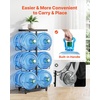 image:imageVEVOR 4 Tiers Water Jug Holder 5 Gallon Water Bottle Holder Double Row Water Bottle Rack for 8 Bottles Heavy Duty Water Jug Rack for Kitchen Office Living Room SilverBlack and Brown