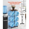 image:imageVEVOR 4 Tiers Water Jug Holder 5 Gallon Water Bottle Holder Double Row Water Bottle Rack for 8 Bottles Heavy Duty Water Jug Rack for Kitchen Office Living Room SilverBlack and Brown
