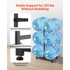 image:imageVEVOR 4 Tiers Water Jug Holder 5 Gallon Water Bottle Holder Double Row Water Bottle Rack for 8 Bottles Heavy Duty Water Jug Rack for Kitchen Office Living Room SilverBlack