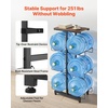 image:imageVEVOR 4 Tiers Water Jug Holder 5 Gallon Water Bottle Holder Double Row Water Bottle Rack for 8 Bottles Heavy Duty Water Jug Rack for Kitchen Office Living Room SilverBlack and Brown