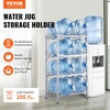 image:imageVEVOR 4 Tiers Water Jug Holder 5 Gallon Water Bottle Holder Double Row Water Bottle Rack for 8 Bottles Heavy Duty Water Jug Rack for Kitchen Office Living Room SilverSilvergray
