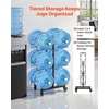 image:imageVEVOR 4 Tiers Water Jug Holder 5 Gallon Water Bottle Holder Double Row Water Bottle Rack for 8 Bottles Heavy Duty Water Jug Rack for Kitchen Office Living Room SilverBlack
