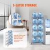 image:imageVEVOR 4 Tiers Water Jug Holder 5 Gallon Water Bottle Holder Double Row Water Bottle Rack for 8 Bottles Heavy Duty Water Jug Rack for Kitchen Office Living Room BlackSilver