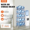 image:imageVEVOR 4 Tiers Water Jug Holder 5 Gallon Water Bottle Holder Double Row Water Bottle Rack for 8 Bottles Heavy Duty Water Jug Rack for Kitchen Office Living Room BlackSilver