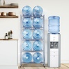 image:imageVEVOR 4 Tiers Water Jug Holder 5 Gallon Water Bottle Holder Double Row Water Bottle Rack for 8 Bottles Heavy Duty Water Jug Rack for Kitchen Office Living Room BlackSilver
