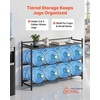 image:imageVEVOR 5 Gallon Water Jug Holder 3Tier 3 or 5 Gallon Water Bottle Holder for 8 Bottles Heavy Duty Jug Rack Organizer with Storage Shelf Handle for Home Office Restaurant Gym Black