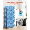 image:imageVEVOR 5 Gallon Water Jug Holder for 10 Bottles 5Tier Double Rows 3 or 5 Gallon Water Bottle Holder with Handle Heavy Duty Jug Rack Organizer Easy Assembly for Kitchen Office Restaurant Black