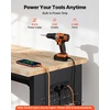 image:imageVEVOR Adjustable Workbench 5000 lbs Capacity 72 x 24 Inch Oak Wood Top Workstation with 4 AC Outlets amp 2 USB Ports HeavyDuty Hardwood Worktable for Garage Workshop Home Office CommercialDrawerUniversal Wheels60x24x417