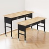 image:imageVEVOR Adjustable Workbench 5000 lbs Capacity 72 x 24 Inch Oak Wood Top Workstation with 4 AC Outlets amp 2 USB Ports HeavyDuty Hardwood Worktable for Garage Workshop Home Office CommercialDrawerUniversal Wheels60x24x417