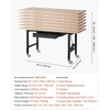 image:imageVEVOR Adjustable Workbench 5000 lbs Capacity 72 x 24 Inch Oak Wood Top Workstation with 4 AC Outlets amp 2 USB Ports HeavyDuty Hardwood Worktable for Garage Workshop Home Office CommercialDrawer StorageUniversal Wheels60x24