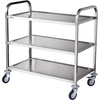 image:imageVEVOR Extra Large Utility Cart 3 Tier Rolling Cart with Adjustable Shelf Stainless Steel Kitchen Serving Cart with Swivel Casters Brake Wheels Metal Food Storage Service Trolley 37L x 20D x 37H
