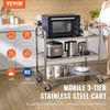 image:imageVEVOR Extra Large Utility Cart 3 Tier Rolling Cart with Adjustable Shelf Stainless Steel Kitchen Serving Cart with Swivel Casters Brake Wheels Metal Food Storage Service Trolley 37L x 20D x 37H