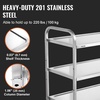 image:imageVEVOR Extra Large Utility Cart 3 Tier Rolling Cart with Adjustable Shelf Stainless Steel Kitchen Serving Cart with Swivel Casters Brake Wheels Metal Food Storage Service Trolley 37L x 20D x 37H
