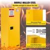 image:imageVEVOR Flammable Cabinet 45 Gal 18 x 43 x 65 Yellow  ColdRolled Steel Explosion Proof 2 Adjustable Shelves 2 Manual Doors Industrial Use18 x 18 x 35
