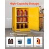 image:imageVEVOR Flammable Cabinet 45 Gal 18 x 43 x 65 Yellow  ColdRolled Steel Explosion Proof 2 Adjustable Shelves 2 Manual Doors Industrial Use18 x 23 x 35