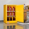 image:imageVEVOR Flammable Cabinet 45 Gal 18 x 43 x 65 Yellow  ColdRolled Steel Explosion Proof 2 Adjustable Shelves 2 Manual Doors Industrial Use18 x 23 x 35