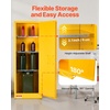 image:imageVEVOR Flammable Cabinet 45 Gal 18 x 43 x 65 Yellow  ColdRolled Steel Explosion Proof 2 Adjustable Shelves 2 Manual Doors Industrial Use18 x 23 x 65