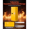 image:imageVEVOR Flammable Cabinet 45 Gal 18 x 43 x 65 Yellow  ColdRolled Steel Explosion Proof 2 Adjustable Shelves 2 Manual Doors Industrial Use18 x 23 x 65