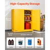 image:imageVEVOR Flammable Cabinet 45 Gal 18 x 43 x 65 Yellow  ColdRolled Steel Explosion Proof 2 Adjustable Shelves 2 Manual Doors Industrial Use18 x 43 x 46