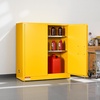 image:imageVEVOR Flammable Cabinet 45 Gal 18 x 43 x 65 Yellow  ColdRolled Steel Explosion Proof 2 Adjustable Shelves 2 Manual Doors Industrial Use18 x 43 x 46
