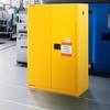 image:imageVEVOR Flammable Cabinet 45 Gal 18 x 43 x 65 Yellow  ColdRolled Steel Explosion Proof 2 Adjustable Shelves 2 Manual Doors Industrial Use18 x 43 x 65
