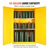 image:imageVEVOR Flammable Cabinet 45 Gal 18 x 43 x 65 Yellow  ColdRolled Steel Explosion Proof 2 Adjustable Shelves 2 Manual Doors Industrial Use18 x 43 x 65
