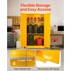 image:imageVEVOR Flammable Cabinet 45 Gal 18 x 43 x 65 Yellow  ColdRolled Steel Explosion Proof 2 Adjustable Shelves 2 Manual Doors Industrial Use34 x 38 x 65