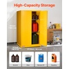 image:imageVEVOR Flammable Cabinet 45 Gal 18 x 43 x 65 Yellow  ColdRolled Steel Explosion Proof 2 Adjustable Shelves 2 Manual Doors Industrial Use34 x 38 x 65