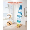image:imageVEVOR Freestanding Bamboo Surfboard Rack Adjustable Display amp Storage Stand for Longboards and Shortboards Padded Surf Board Holder for Indoor Garage or Shop Use