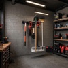 image:imageVEVOR Garage Tool Organizer 33 Inch 400 lbs Wall Mount Garden Tool Rack Heavy Duty Garage Hanging Storage Rack Organization with 2 Rails and 5 Adjustable Hooks for Yard Tools Shovel Rake Shed