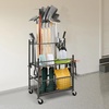image:imageVEVOR Garden Tool Organizer 16 Slots with Hooks Yard Tool Tower Rack with Wheels for Garage Organization and Storage Hold LongHandled ToolRakeBroom Metal Tool Stand Holder for Shed Outdoor