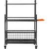 image:imageVEVOR Garden Tool Organizer 16 Slots with Hooks Yard Tool Tower Rack with Wheels for Garage Organization and Storage Hold LongHandled ToolRakeBroom Metal Tool Stand Holder for Shed Outdoor