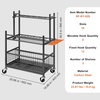image:imageVEVOR Garden Tool Organizer 16 Slots with Hooks Yard Tool Tower Rack with Wheels for Garage Organization and Storage Hold LongHandled ToolRakeBroom Metal Tool Stand Holder for Shed Outdoor