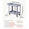 image:imageVEVOR Heavy Duty Utility Cart with Tray amp Pegboard 550 LBS 2 Tier Service Cart with 360 Swivel amp Fixed Wheels 2 with Brakes Plastic Rolling Cart Tool Storage for Garage Warehouse Workshop3976 x 173 x 333 in