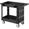 image:imageVEVOR Heavy Duty Utility Cart with Tray amp Pegboard 550 LBS 2 Tier Service Cart with 360 Swivel amp Fixed Wheels 2 with Brakes Plastic Rolling Cart Tool Storage for Garage Warehouse Workshop3976 x 1732 x 3327 in