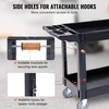 image:imageVEVOR Heavy Duty Utility Cart with Tray amp Pegboard 550 LBS 2 Tier Service Cart with 360 Swivel amp Fixed Wheels 2 with Brakes Plastic Rolling Cart Tool Storage for Garage Warehouse Workshop4055 x 1771 x 3346 in