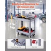 image:imageVEVOR Heavy Duty Utility Cart with Tray amp Pegboard 550 LBS 2 Tier Service Cart with 360 Swivel amp Fixed Wheels 2 with Brakes Plastic Rolling Cart Tool Storage for Garage Warehouse Workshop3976 x 173 x 333 in