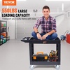 image:imageVEVOR Heavy Duty Utility Cart with Tray amp Pegboard 550 LBS 2 Tier Service Cart with 360 Swivel amp Fixed Wheels 2 with Brakes Plastic Rolling Cart Tool Storage for Garage Warehouse Workshop4055 x 1771 x 3346 in