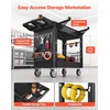 image:imageVEVOR Heavy Duty Utility Cart with Tray amp Pegboard 550 LBS 2 Tier Service Cart with 360 Swivel amp Fixed Wheels 2 with Brakes Plastic Rolling Cart Tool Storage for Garage Warehouse Workshop3976 x 1732 x 3327 in