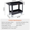 image:imageVEVOR Heavy Duty Utility Cart with Tray amp Pegboard 550 LBS 2 Tier Service Cart with 360 Swivel amp Fixed Wheels 2 with Brakes Plastic Rolling Cart Tool Storage for Garage Warehouse Workshop4055 x 1771 x 3346 in