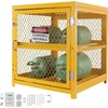 image:imageVEVOR Horizontal Cylinder Storage Cabinet 4 x 33 lbs Cylinder Capacity 3102x3004x35 inch Propane Storage Cage Gas Cylinder Cabinet Yellow Powder Coat Finish for Freon Gases Oxygen Nitrogen