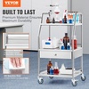 image:imageVEVOR Lab Serving Cart Utility Cart Stainless Steel Medical Cart with Two Drawers for lab Equipment Use Grade I Stainless Steel Utility Services 2 Shelves 2 Drawer3 Shelves 1 Drawer