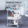image:imageVEVOR Lab Serving Cart Utility Cart Stainless Steel Medical Cart with Two Drawers for lab Equipment Use Grade I Stainless Steel Utility Services 2 Shelves 2 Drawer3 Shelves 1 Drawer