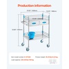 image:imageVEVOR Lab Serving Cart Utility Cart Stainless Steel Medical Cart with Two Drawers for lab Equipment Use Grade I Stainless Steel Utility Services 2 Shelves 2 DrawerUtility Cart